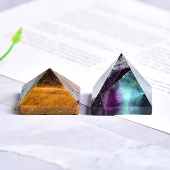 Naravni Kristal Piramida Fluorite Quartz Zdravilni Kamen Čakro, Reiki Kristalne Točka Energije Doma Dekor Ročno Obrt Gem Kamna