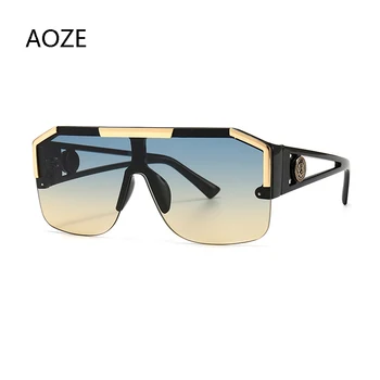 AOZE 2020 Nov Ščit Oversize sončna Očala Moški Ženske Modne Barvne Leče Zlitine Okvir Visoko Kakovost blagovne Znamke Oblikovalec sončna Očala UV400