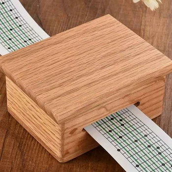 15 Ton DIY Strani-Koljenast Music Box Leseno Škatlo z Odprtino za Luknjanje in 28 Kos Papirja Trakovi, Glasbe, Gibanja Polje Papir Trak