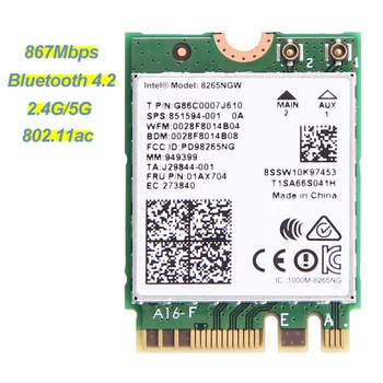 1200Mbps Za Intel 8265 AC Dual Band 2,4 G/5Ghz NGFF Wlan omrežja Wi-Fi 802.11 ac WiFi Bluetooth 4.2 Sim Adapter za Namizni Komplet MU-MIMO