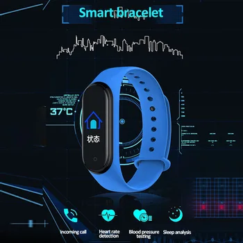 2020 Nov M4 Pametna Zapestnica Srčnega utripa, Spremljanje Krvnega Tlaka Monitor nepremočljiva Bluetooth pedometer Zapestnica Smart Manžeta