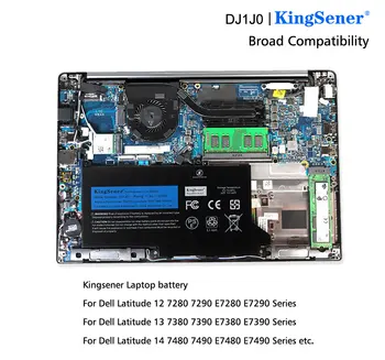 Kingsener Novo DJ1J0 Laptop Baterija Za DELL Latitude 12 7000 7280 7380 7480 Serija Tablet PC PGFX4 ONFOH DJ1JO 11.4 V 42WH