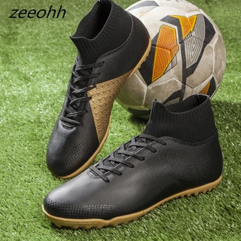 Zeeohh Moške futzalki nogometni čevlji, superge zaprtih šota superfly futsal originalni nogometni čevlji gleženj high nogomet škornji cleats