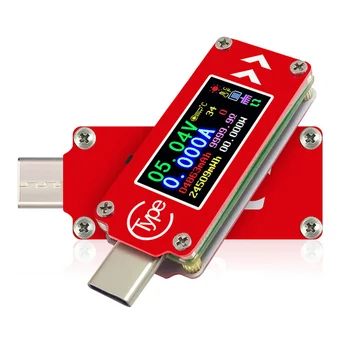 TC64 USB Tester Tip-C barvni LCD-Zaslon ampermeter napetost tekoči meter USB Voltmeter Tester 40% popusta
