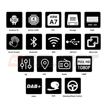Hizpo 2 Din avtoradio Android Univerzalna GPS Navigacija Bluetooth zaslon na Dotik, Wifi Car Audio Stereo FM, USB Avto Večpredstavnostna DAB+Mic