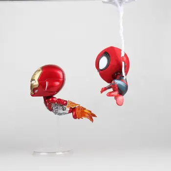 Disney Marvel Avengers 13cm 2pcs/set Iron Man, Spider-Man q različica Akcijskega Slika Model Anime Dekoracijo Figur Igrače model