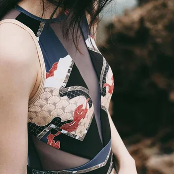 Novi Seksi Očesa En Kos Kopalke Ženske Kopalke Ženske Mozaik Backless Monokini 2019 Povoj Kopalke Plažo