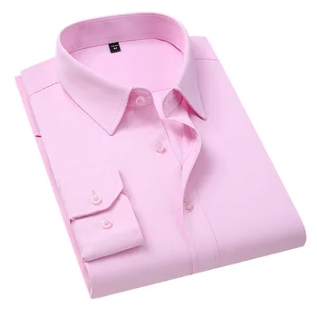 Moška barva poslovna moda priložnostne slim bela dolg rokav srajco za moške blagovne znamke oblačil