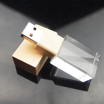 Kristalno Lesa Flash Pen Drive Personalizado USB 2.0 4GB 8GB 16GB 32GB 64GB Darilo Pendrive Modni USB Ključ(Nad 10pcs Brezplačno Logotip)