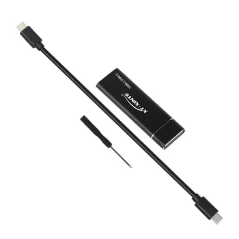 Ohišje HDD USB 3.1 na M. 2 za NGFF SSD Trdi Disk v Polje Adapter Primeru Tip C/USB Tip-C Kabel za 2230-2280 m2 SATA SSD