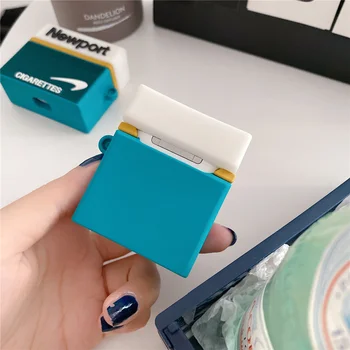 3D Kvadratnih Smešno Newport Zeleno Cigareto Polje Brezžične Bluetooth Slušalke Primeru Za AirPods Pro 2 1 Mehka Silicij Slušalke pokrov
