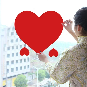 Valentinovo DIY Nalepke Odstranljive Srce Vzorec Stekla Decal za Festival Poroko