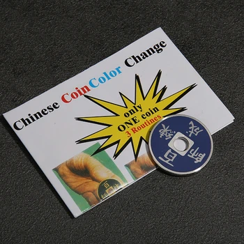 1 Nastavite Kitajski Kovanec Sprememba Barve Čarovniških Trikov Čarovnik Blizu Iluzije Prop Pribor Mentalism 3 Barve Kovancev Spremembe