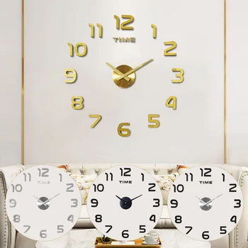 Dktie 3D akril ura ogledalo nalepke tabela steno velikosti stenske ure preprosta modna DIY ustvarjalne ura doma dekoracijo