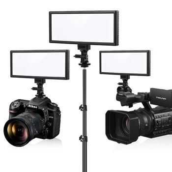 Viltrox L132T Kamera LED video luč Zaslon LCD Bi-Color & Zatemniti Slim DSLR + NAPAJALNIK za Canon, Nikon DV Kamere