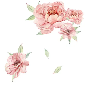 Veliko Roza Peony Rose Lepo Cvetje Stenske Nalepke za dnevno Sobo Stensko Nalepko Baby Vrtec Freske Stenski Dekor Plakat Freske