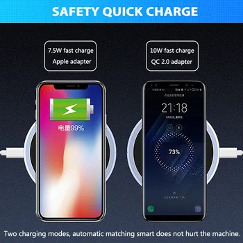 7,5 W Qi Brezžični Polnilnik za iPhone X/ 8 Plus Hitro Polnjenje Mobilnih Tipke Za Samsung S8 S9 Plus Za Xiaomi Huawei Dock Postajo