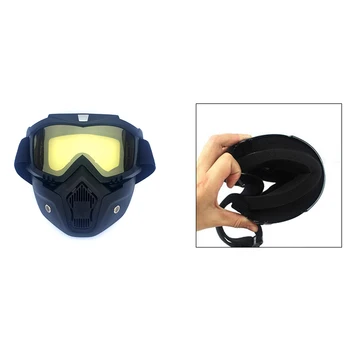 Kolesarjenje Masko Snemljiv Očala Motocikel za boj Proti onesnaževanju Anti-UV Prah-dokazilo Pol Snowboard Čelada Maske oglje