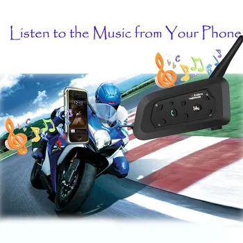 2 kos V6 Čelada Interkom 6 Kolesarji 1200M Motocikel Bluetooth Interkom Slušalke walkie talkie Čelada BT Interfonski
