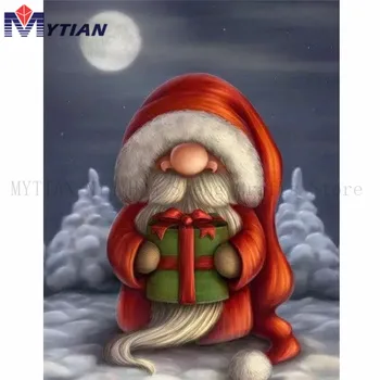 Vintage Zgleduje Božično Gnome Santa Clause,5D DIY Diamond Slikarstvo,Zastarelo Diamond Vezenje Ročno Obrt Dom Dekor