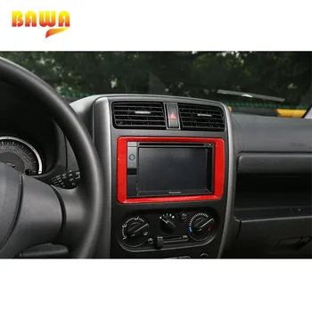 BAWA Notranje zadeve Ornamenti ABS nadzorni Plošči Konzole GPS Navigacijski Okvir Pokrov Rdeče Nalepke za Suzuki Jimny 2011-2017