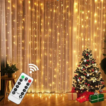 3M LED Zavese Luči Božič Pravljica Niz Luči Daljinski upravljalnik, USB, Novo Leto, Božič, Dekoracijo Garland Zavese Lučka