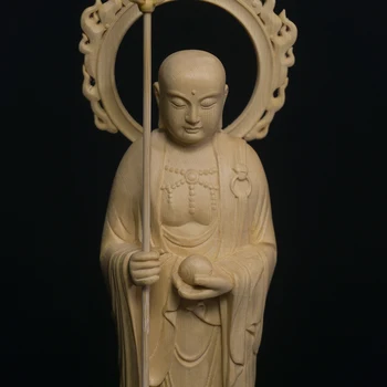 28 cm Ksitigarbha Ciprese Lesa Kiparstvo Dnevna Soba Dekoracijo Feng Shui Les Kip Bude Ksitigarbha Bodhisattva Doma Dekor