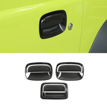 Vrata avtomobila/Rep Vrat Ročaj Lupini Dekoracijo za Suzuki Jimny 2019 2020 ABS Ogljikovih Vlaken Chrome Rdeči Avto Zunanjost Opremo Styling
