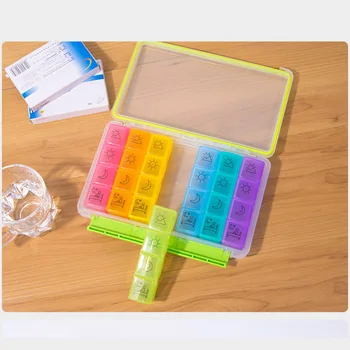 28 Mavrične Barve Pill Box Tedensko Prenosni Nov Prenosni Potovanja Tabletke Organizator z Vlago,-dokazilo Design Velikih Predelov,