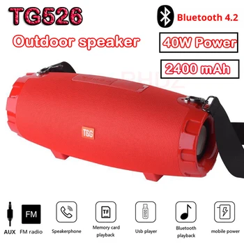 40 W/20 W Prenosni brezžični stolpec Bluetooth Zvočnik Boom box Zunanji Predvajalnik Glasbe baterije Nepremočljiva 3D stereo Subwoofer caixa de