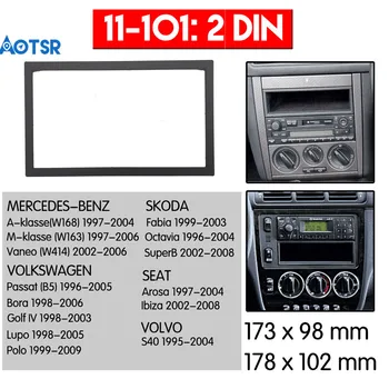 Double Din Radio Fascijo za Volkswagen VW Passat B5 Bora, Golf IV GPS DVD Stereo CD Plošči Dash Gori Namestitev Trim Komplet za Okvir