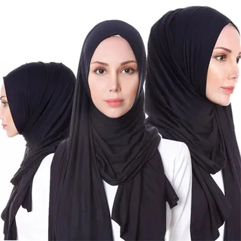 Jersey Ženske Hidžab Šali, Hidžab Zavesa Šivanje Muslimanskih Šal Dame Visoke Kakovosti Trdnih Nov Mozaik Šal Moda Echarpe
