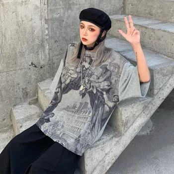 Kul Japonski Harajuku T-Shirt Moški Ženske 2020 Poletje Svoboden Hip Hop T Srajce Ulične Kratek Rokav Prevelik Punk Tshirt Ženske