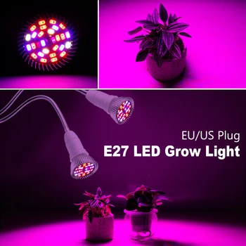2 VODJA LED Rastlin Raste Žarnice Withe Svetlobe Celoten Spekter LED Rastejo Luči Svetilke Zaprtih Flower Bloom