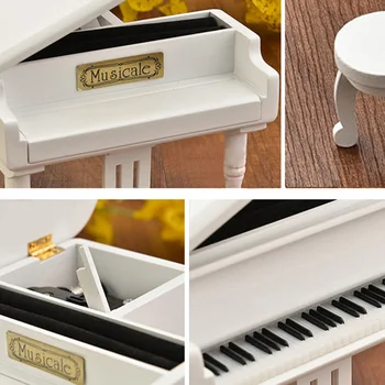 Klavir Lesene Music Box Klavir Model Zaslona Okras, Darila Za Valentinovo, Klasične Lepo Glasbo Polje Home Dekoracijo