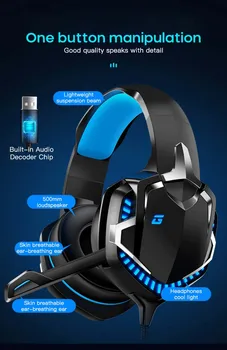 Slušalke Žične Igra Slušalke 7.1 Gaming Slušalke Globok bas Stereo Čelade z Mikrofonom za PS4 novi xbox Prenosni RAČUNALNIK gamer