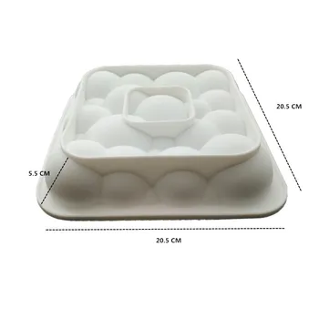 3PCS Mrežo Blok Oblaki Valovanje 3D Mousse Torta Kalupi Za Sladoled Čokolade Torto Plesni Pan Bakeware Geometrijske oblike