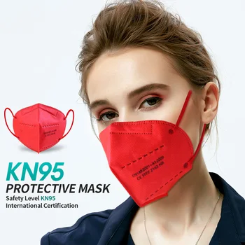5-100 kozarcev FFP2 Mascarillas Večkratno uporabo KN95 Rdeče Maske 5 Plasti Anti-prah Zaščitne Maske Držalo Masko kn95 usta maske ffp2mask ce