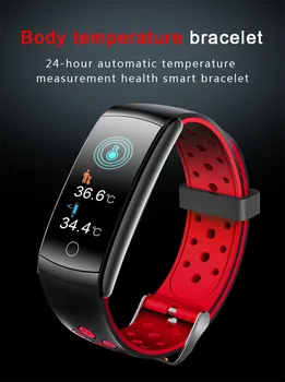 Smart Bluetooth Zapestnica 24-urna Pravi Telesne Temperature, Spremljanje Q8T Dinamično Srčni utrip, Krvni Tlak Nepremočljiva športen Bedeti