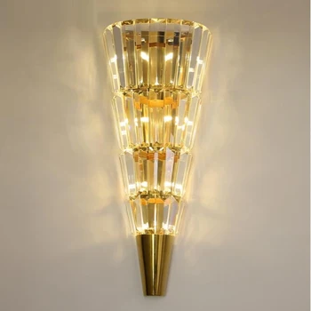 Zlati moderne stenske svetilke crystal light luksuzni Nordijska dnevna soba dekoracijo hotel LED luči