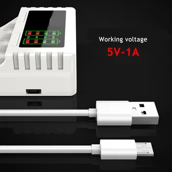 USB 4 Reže za Hitro Polnjenje Baterije Polnilnik LED Dosplay kratkostična Zaščita AAA in AA Baterija za ponovno Polnjenje Postajo