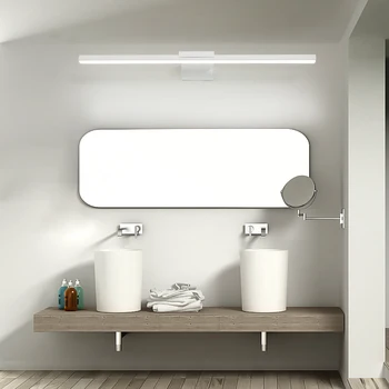V novi, Moderni led kopalnica ogledalo luči L400/600/800mm Spredaj Ogledalo kopalnica umivalnici AC90-260V Črna/Bela Končal Ogledalo Lučka