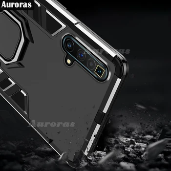 Auroras Shockproof Oklep Primeru Za Realme X3 SuperZoom Primeru Prst Prstan Magnetizem Imetnik Primeru Za Realme 6 Pro 6S Pokrov