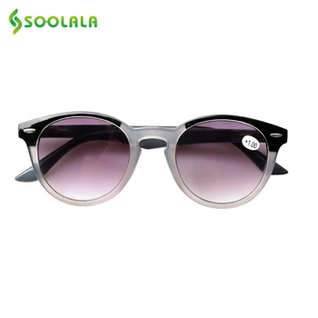 SOOLALA 3pcs Spomladanski Tečaj Okrogla sončna Očala za Branje Očala Ženske Moški Presbyopic Očala Zasjenčen Leče, sončna Očala Z Dioptrije