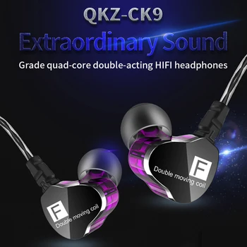 QKZ CK9 Heavy Bass Hi-fi 3,5 mm V Uho Šport Žične Slušalke Slušalke z Mikrofonom HiFi Klic Slušalke Športne Slušalke