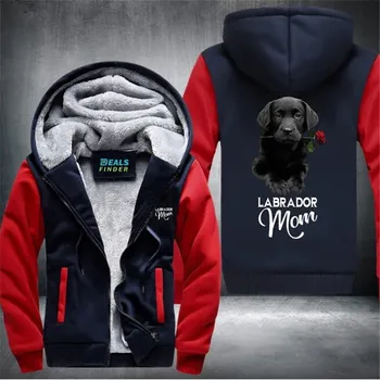 Črnega Labradorca Mama Mens Pozimi Hoodies Moški Harajuku Visoke Kakovosti Priložnostne Sweatshirts Zip Toplo Šport Zgostitev Toplo Outwear