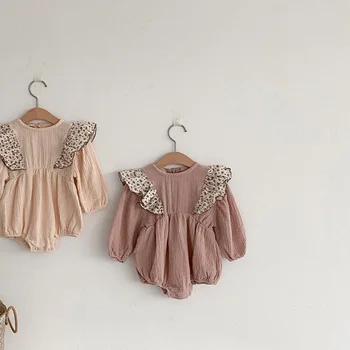 MILANCEL 2020 dojencek dekliška oblačila korejskem slogu baby dekle bodysuit ruffle ramenski dojenčka dekle enega kosa