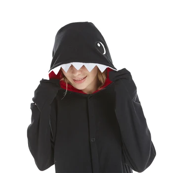 Nove Kostume Black shark Cosplay Kostum Polar Runo Pozimi Pižamo Živali Onesies Pižame Karneval Halloween Party Dress