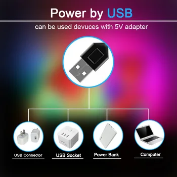 RGB Luči Trakovi LED 1/2/3m Bluetooth 5v SMD 5050 Ozadja PC USB TV Nepremočljiva Prilagodljiv Diode Krmilnik Traku Trak Trakovi