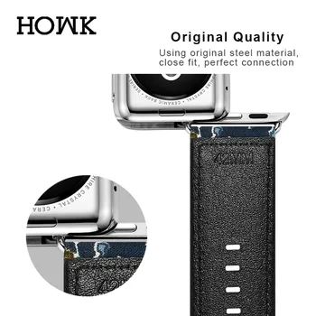 Visoka Kakovost Temno Modri Moda Platno Tkanina+Usnje Watch Pasu Trak za Apple ura iwatch 38/42mm